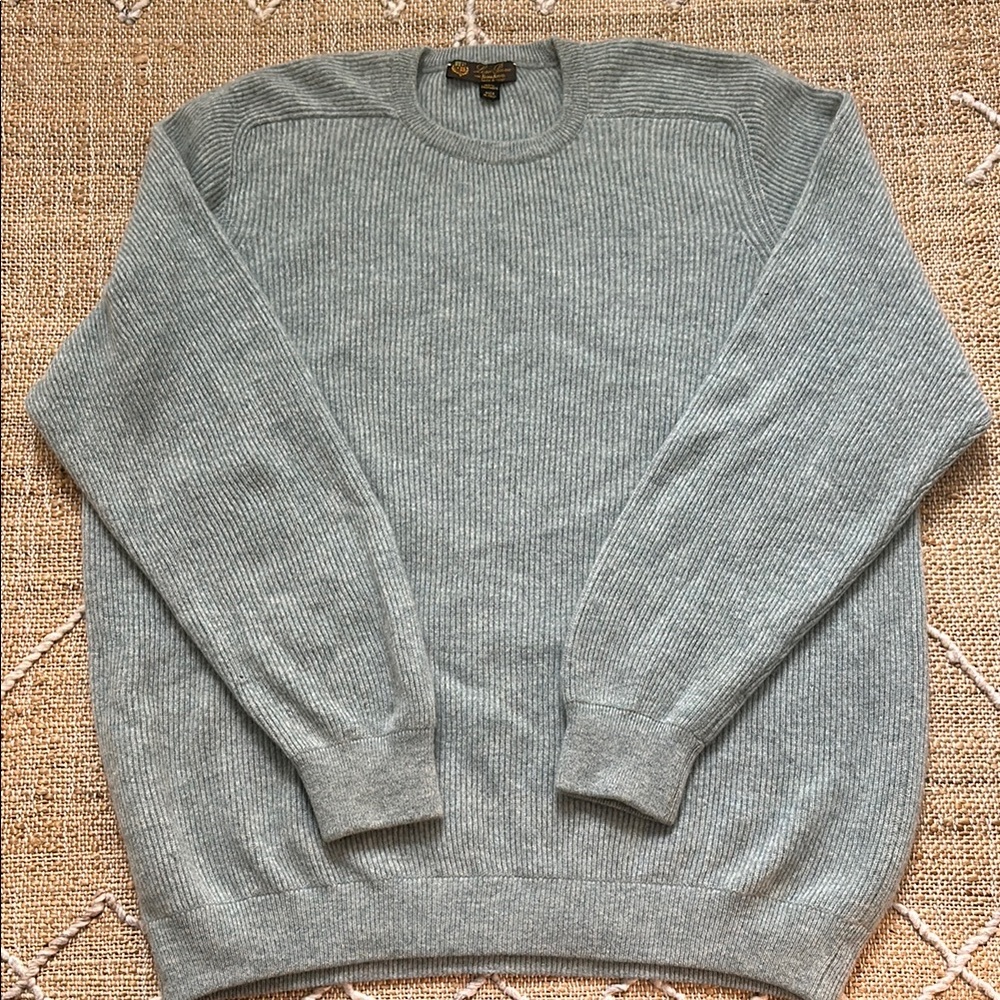 Loro Piana for Neiman Marcus Mens Cashmere Fisherman Sweater Crewneck 54 XL